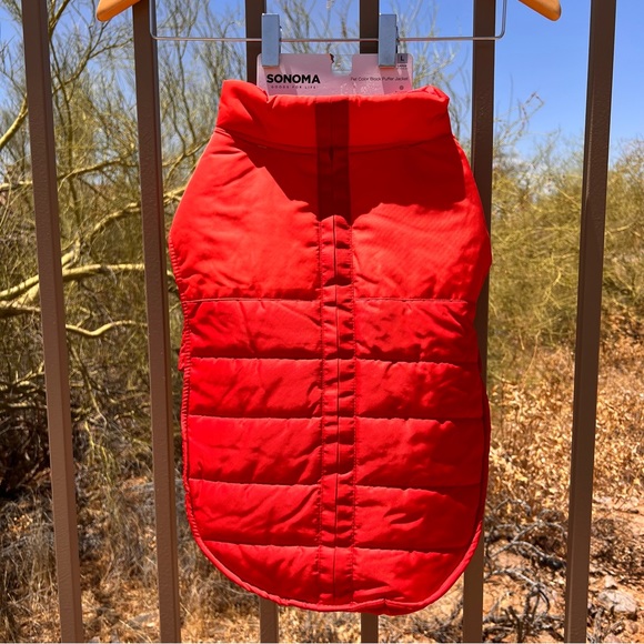 Sonoma NWT Pet Color Block Puffer Jacket L (Up To 55lbs) Color Red Two Tone - Picture 4 of 11